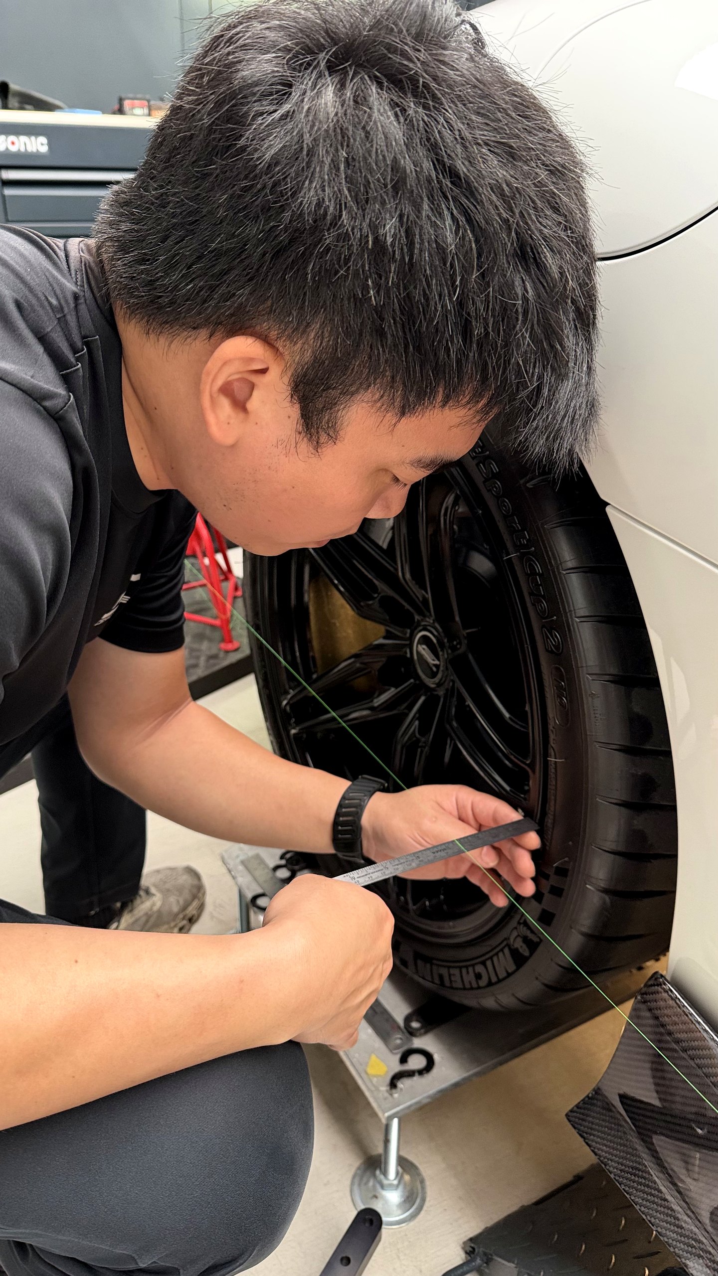 ตั้งศูนย์ GR Supra ด้วยเชือกขึงรอบคัน string alignment โดย G-FORCE