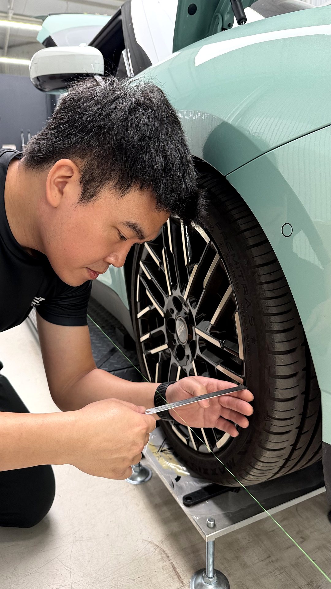 ตั้งศูนย์ MINI Cooper J01 ด้วยวิธีขึงเชือก แม่นยำระดับมิลลิเมตร ที่ G-FORCE