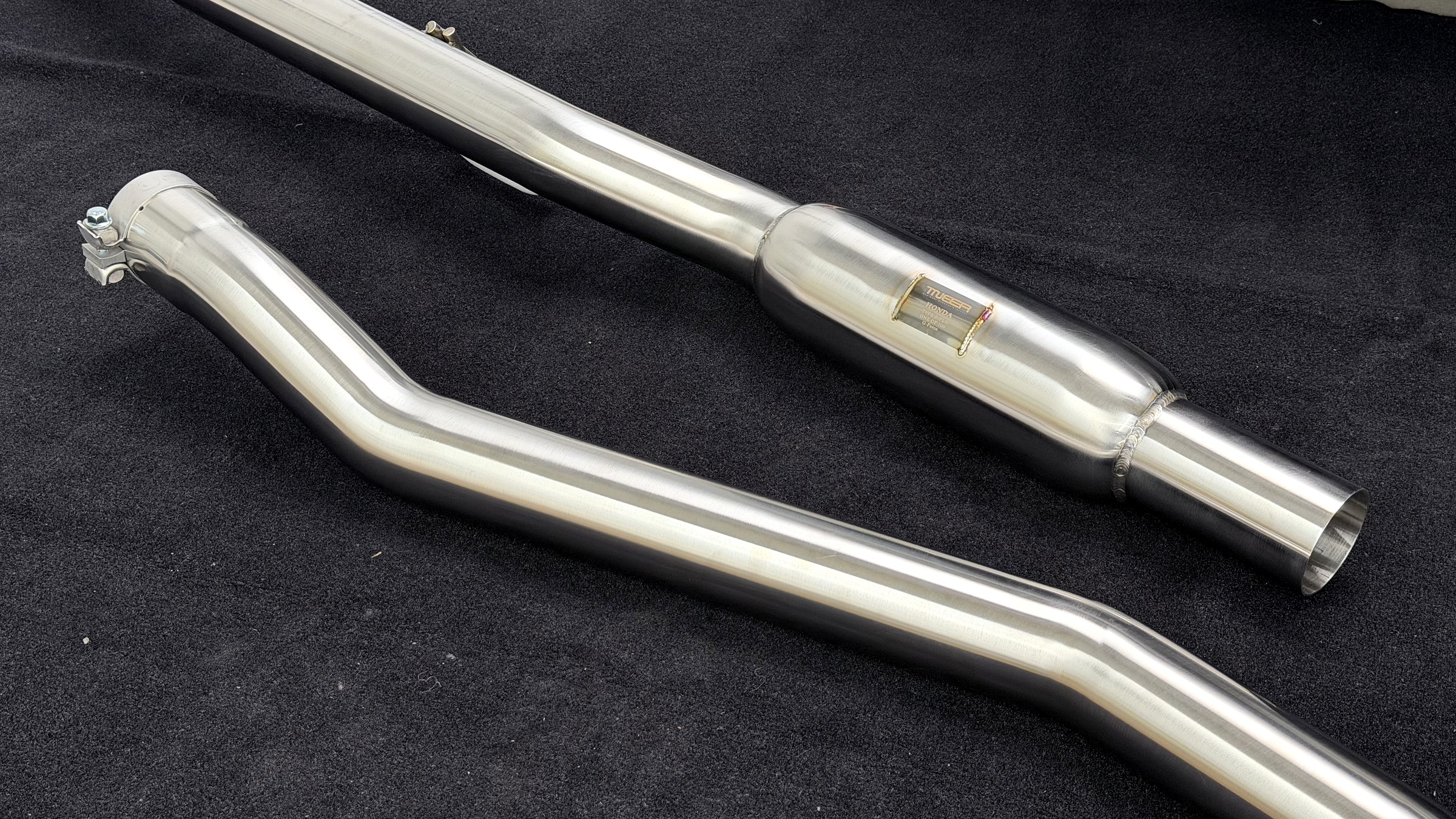 ท่อนกลาง Mid Pipe ผิว Brushed Hairline ทั้งเส้น ท่อไอเสีย TNEER FL5
