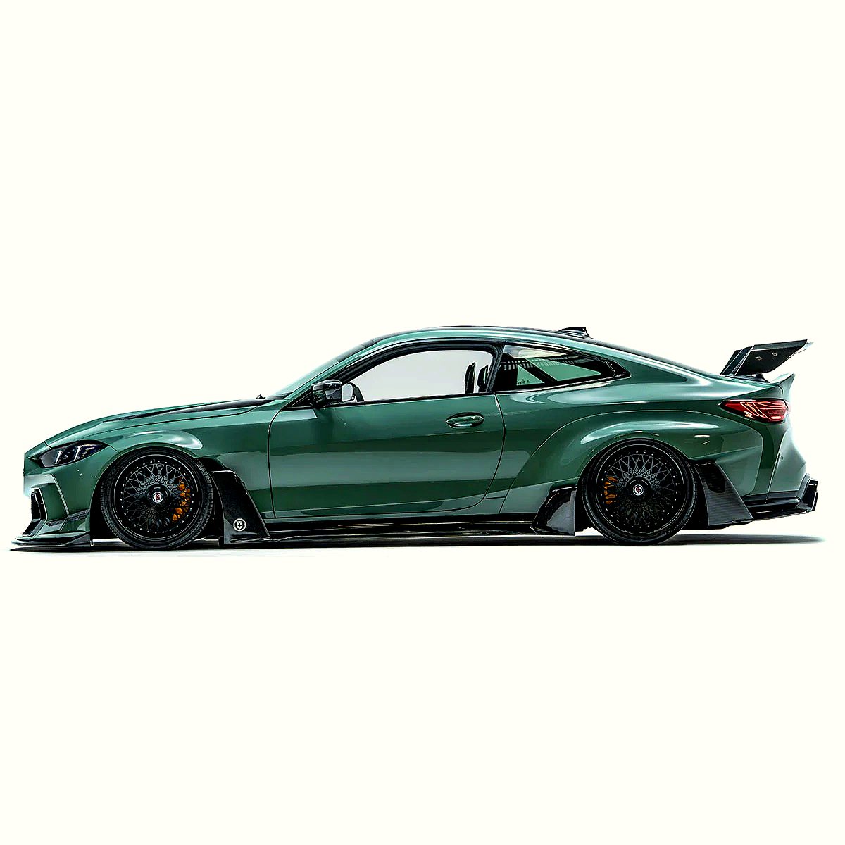 BMW M4 G82 Widebody with ADRO V2 Kit — full side profile for CFD visualization